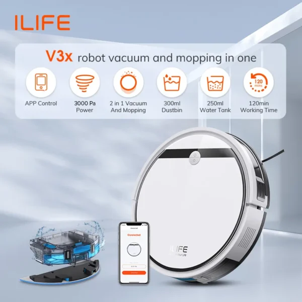 ILIFE V3X Pro Robot Vacuum Cleaner sold by Dirt Free Spots