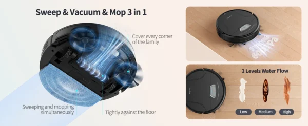 Black G20 Pro Honiture Robot Vacuum sold dirt free spots