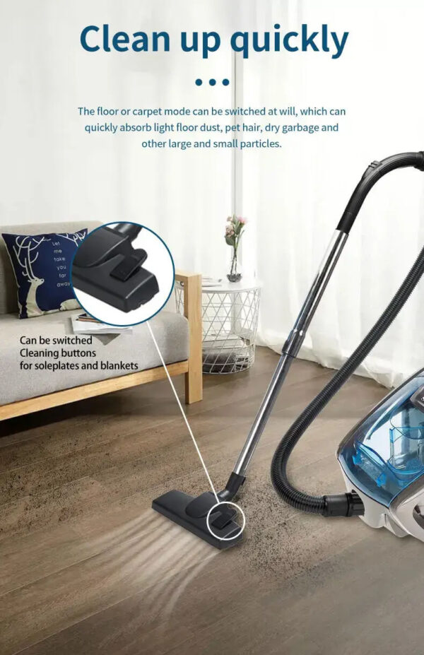 Canister vacuum cleaner sold by Dirt free spots